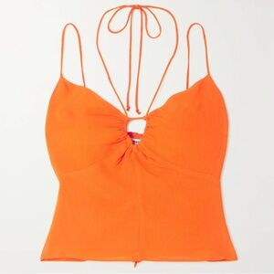 NWT - REFORMATION Octavia shirred georgette halterneck top